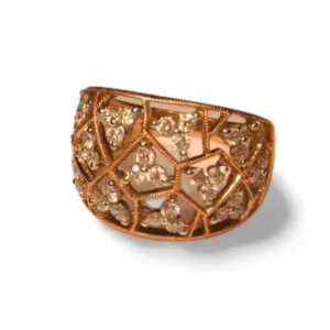 Gorgeous 14K Pink Rose Gold Diamond Beehive Cocktail Ring