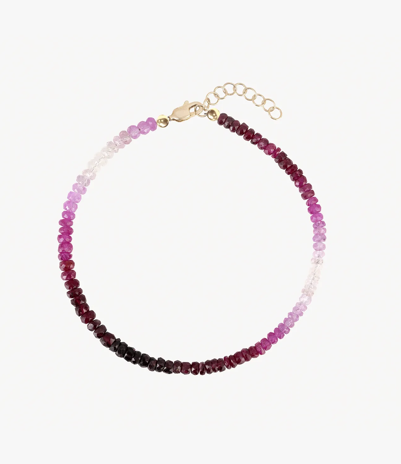 Graduated Ruby Beaded Bracelet