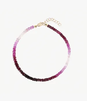 Graduated Ruby Beaded Bracelet
