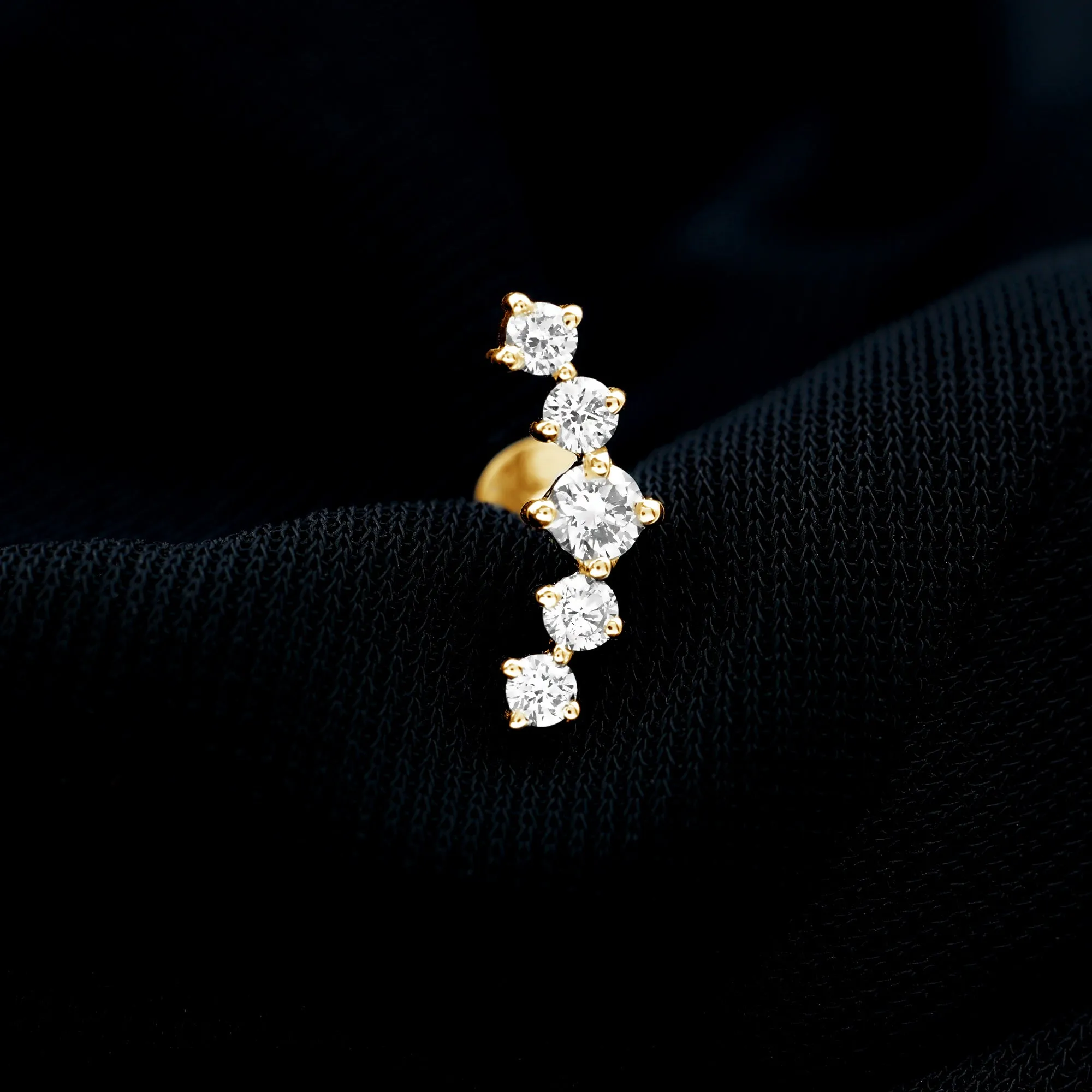 Graduated Style Diamond Crawler Earring