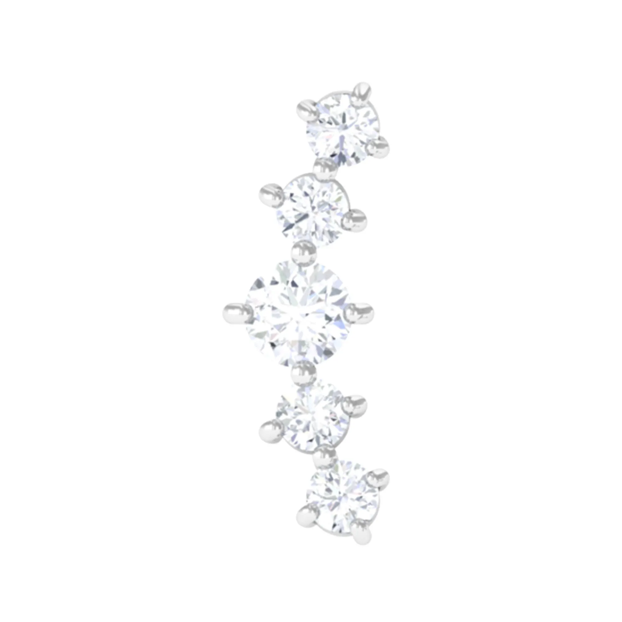 Graduated Style Diamond Crawler Earring