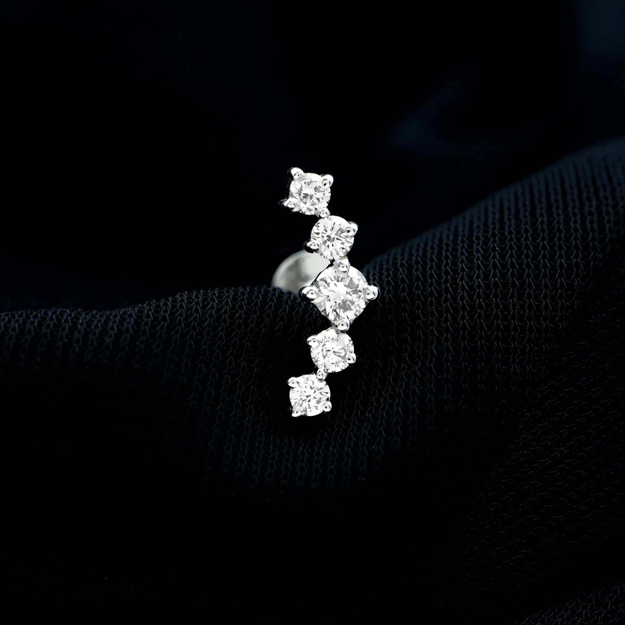 Graduated Style Diamond Crawler Earring