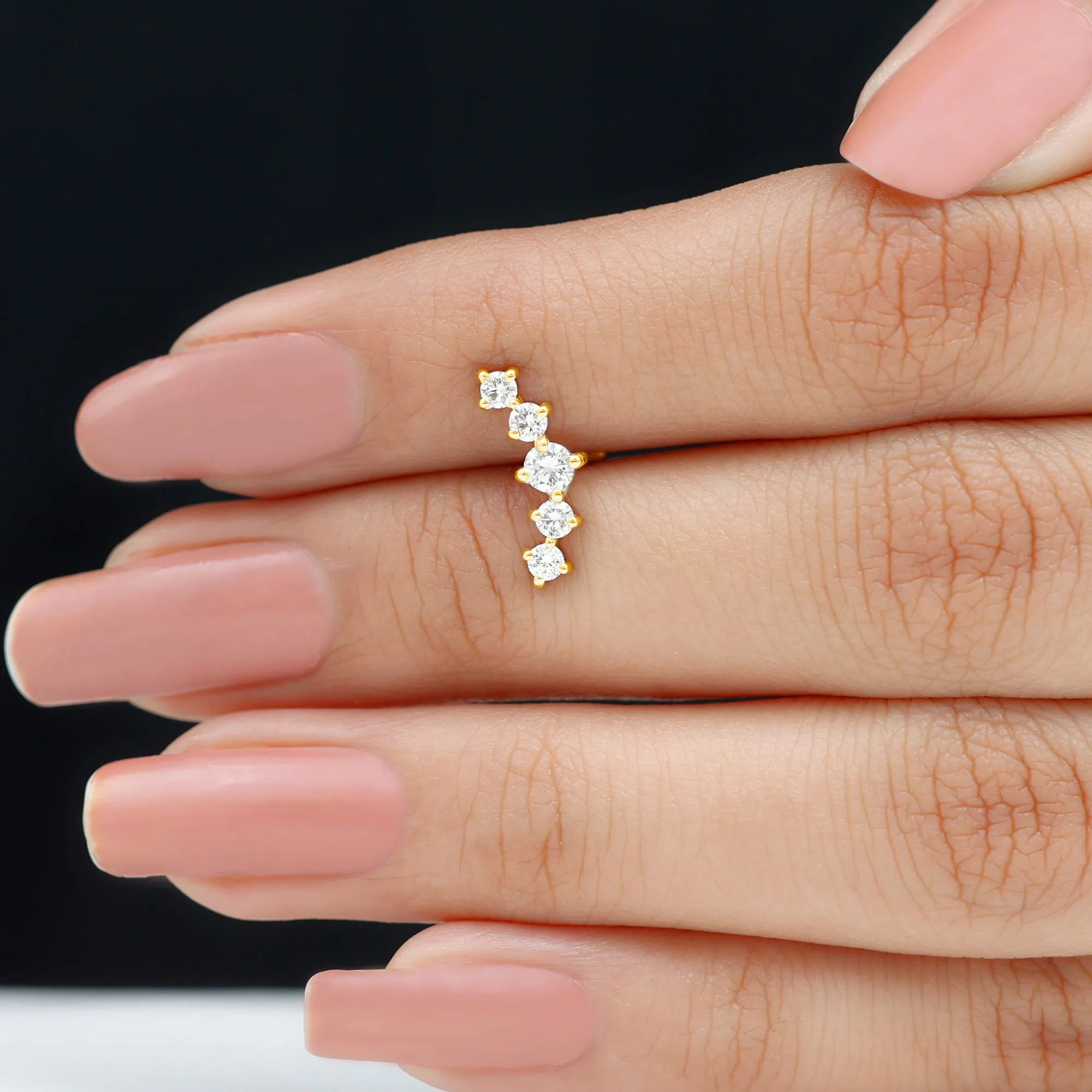 Graduated Style Diamond Crawler Earring