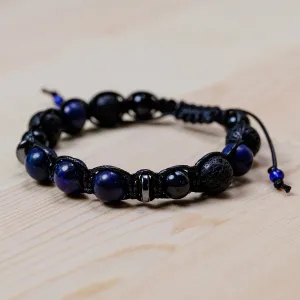 Handcrafted Multi-Gemstone Macrame Shambhala Style Bracelet - Shambhala Allure | NOVICA