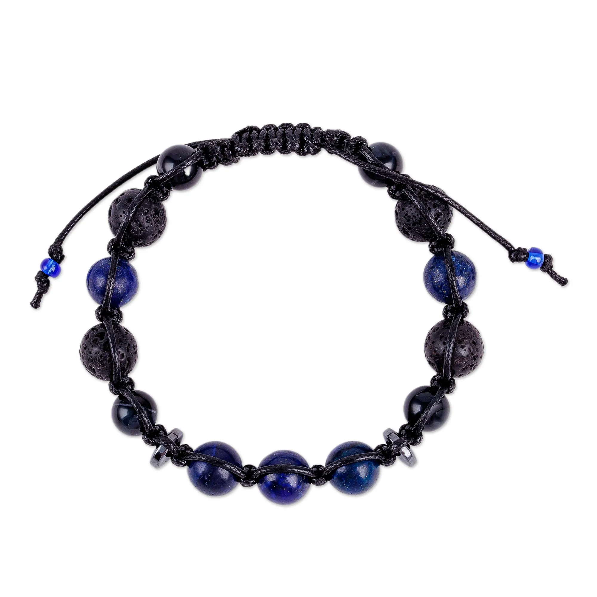 Handcrafted Multi-Gemstone Macrame Shambhala Style Bracelet - Shambhala Allure | NOVICA