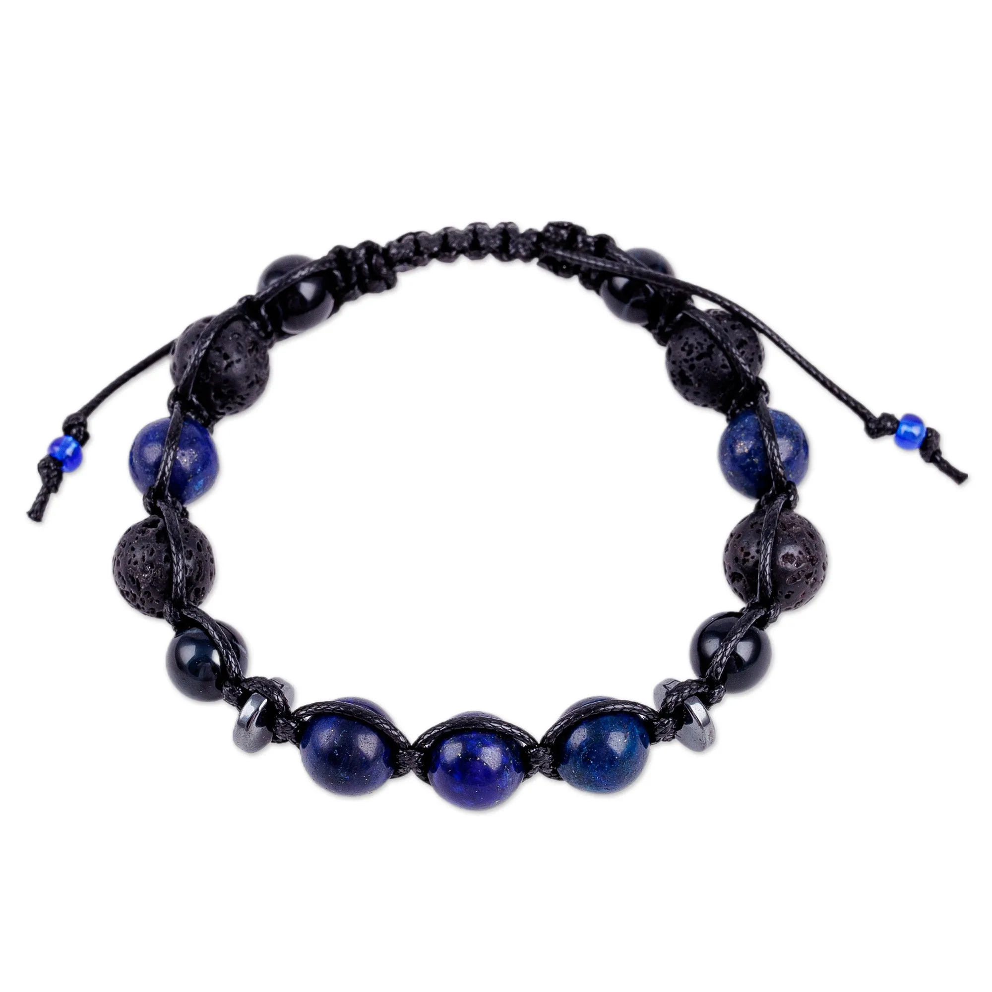 Handcrafted Multi-Gemstone Macrame Shambhala Style Bracelet - Shambhala Allure | NOVICA