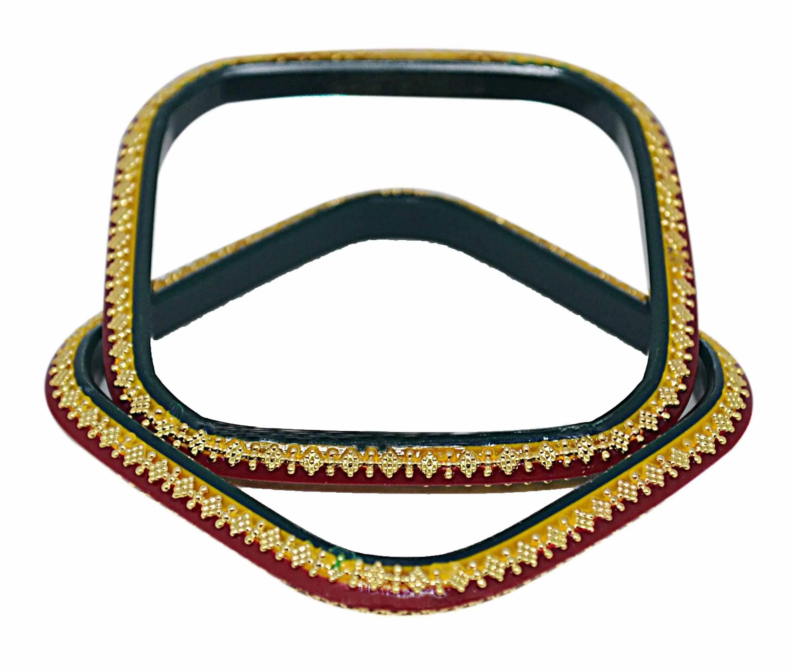High Fashion Acrylic Square Bangle Set Pack of 2