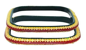 High Fashion Acrylic Square Bangle Set Pack of 2