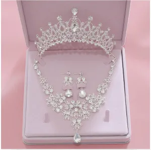 High Quality Fashion Crystalline Bridal Jewelry Sets-Bride-Tiara-Crowns-Earring-Necklace Wedding Jewelry