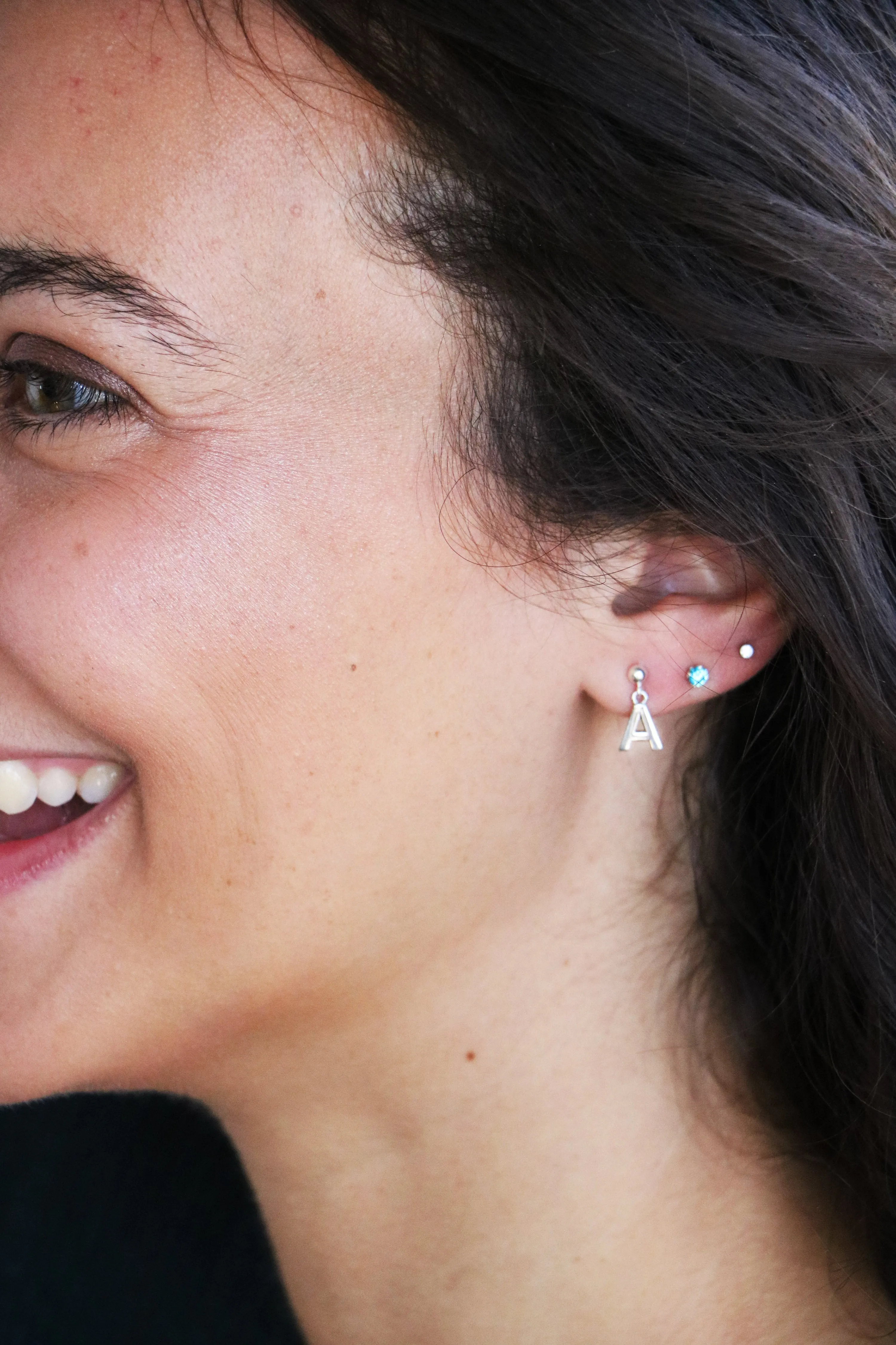 initial post earrings