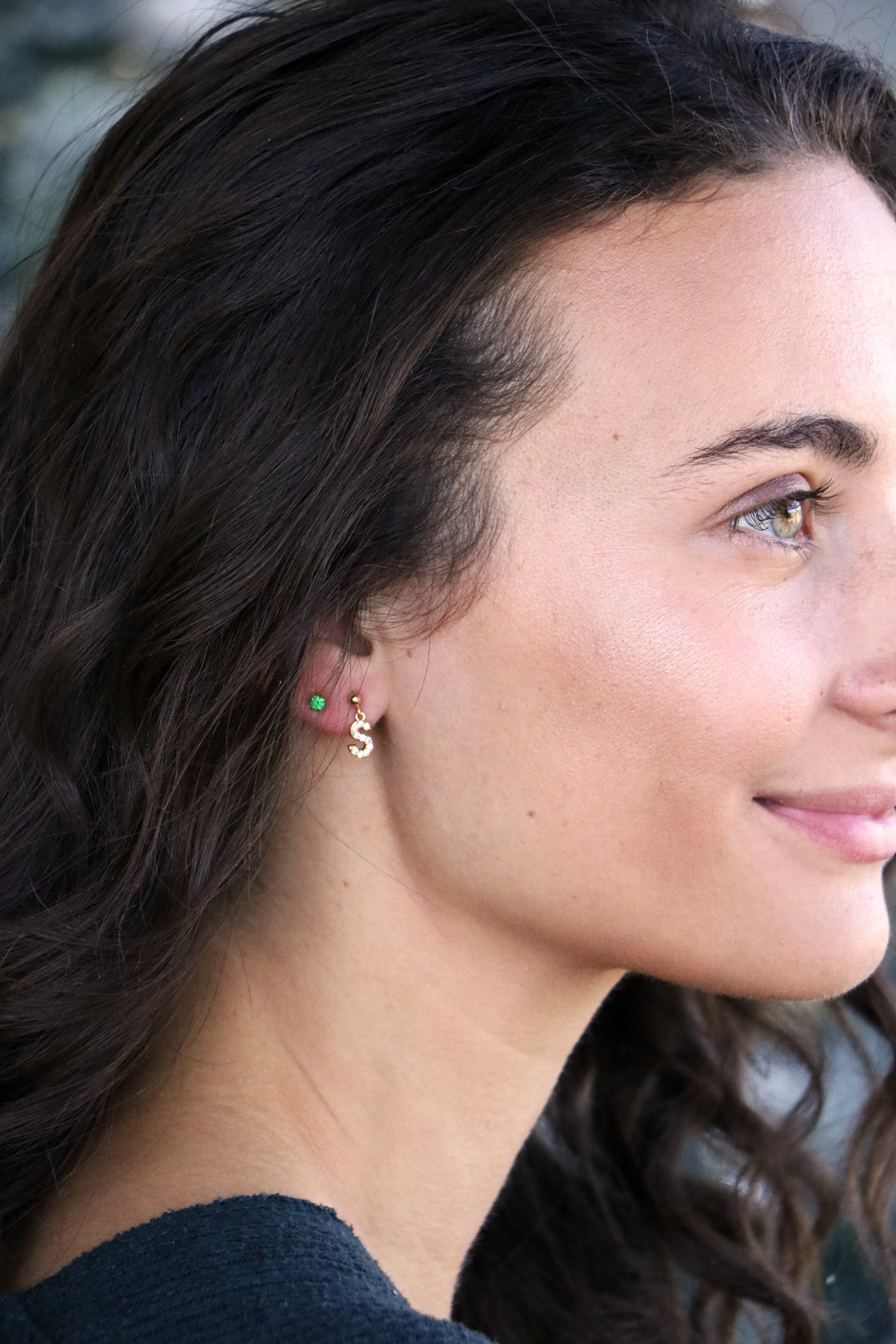 initial post earrings