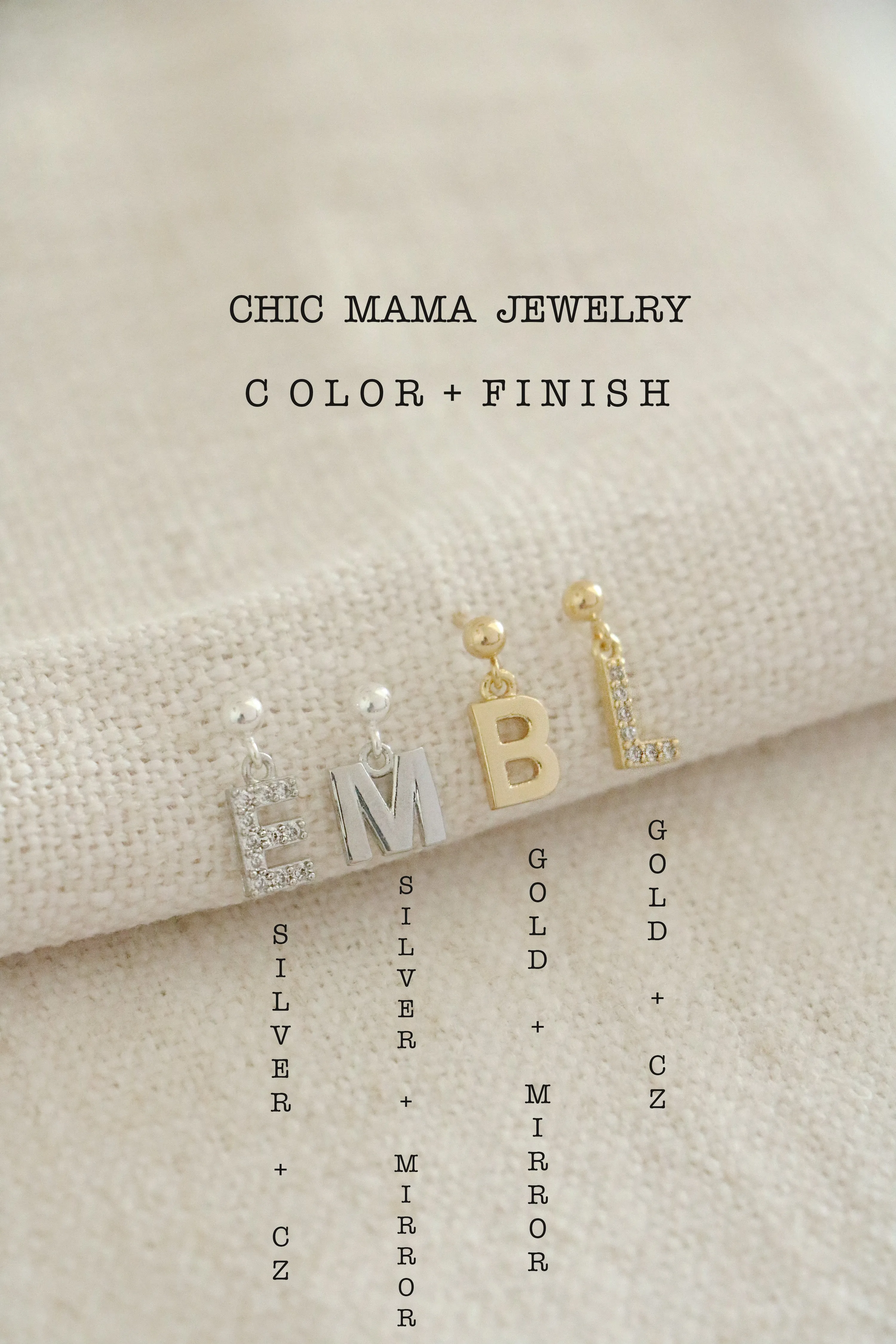 initial post earrings