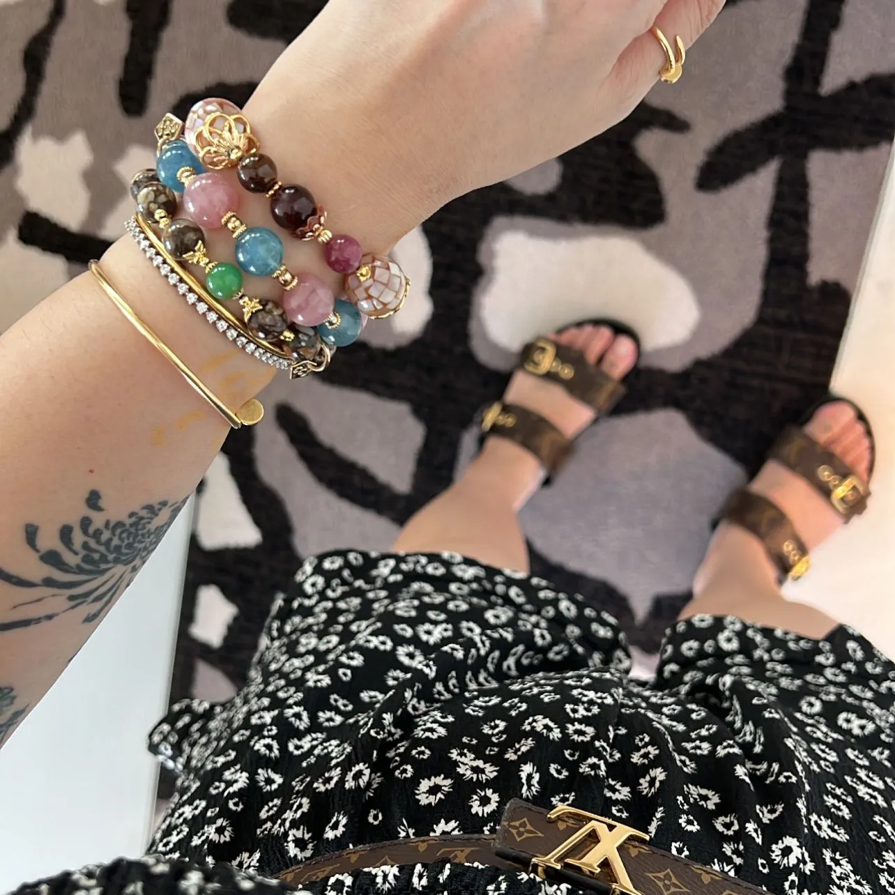 Ironstone Boulder Opal & Chrysoprase Bracelet