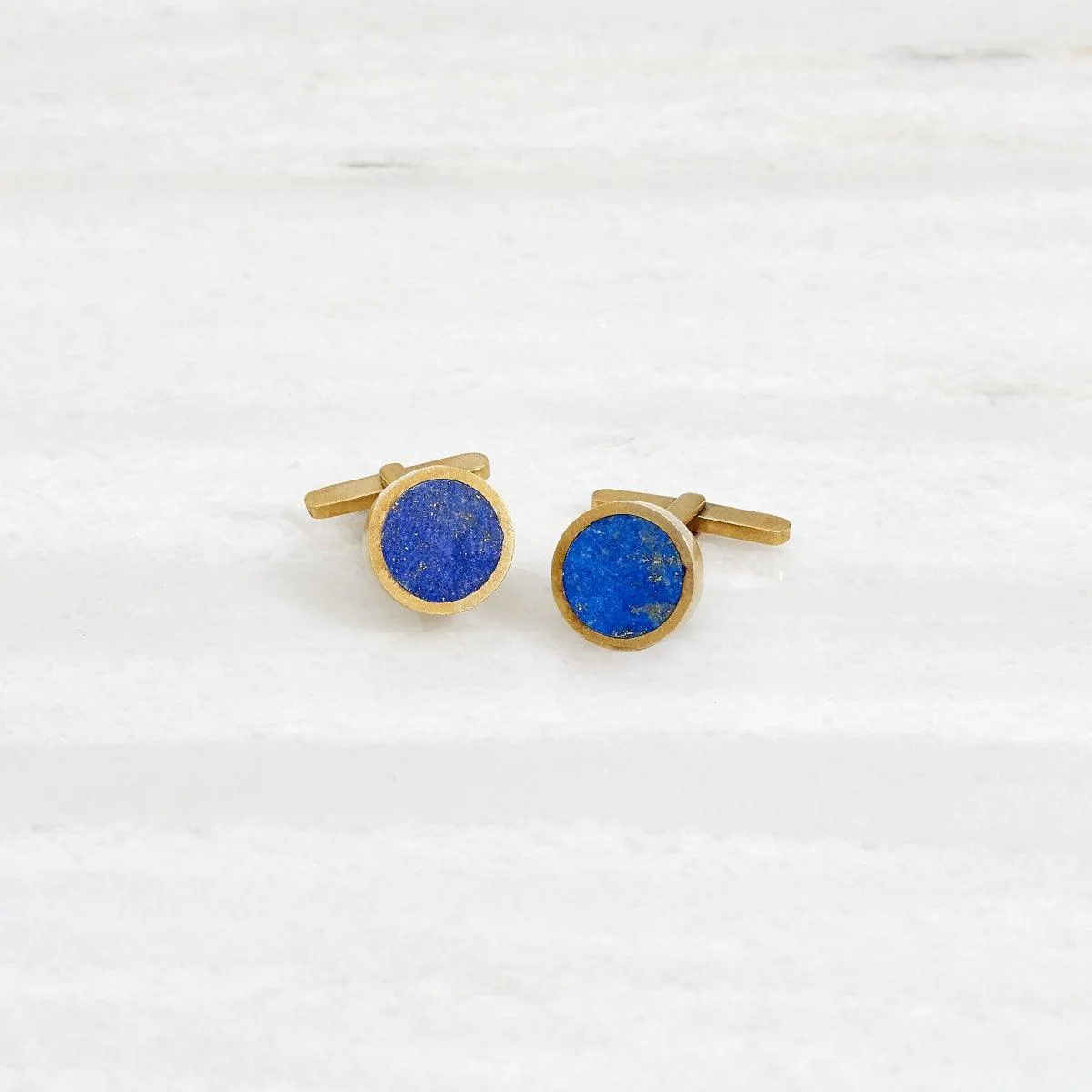 ISHKAR Lapis Lazuli Single Cufflinks in Gold