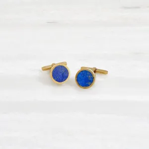 ISHKAR Lapis Lazuli Single Cufflinks in Gold