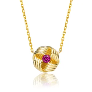 Julie Delicate Knot Pink Necklace