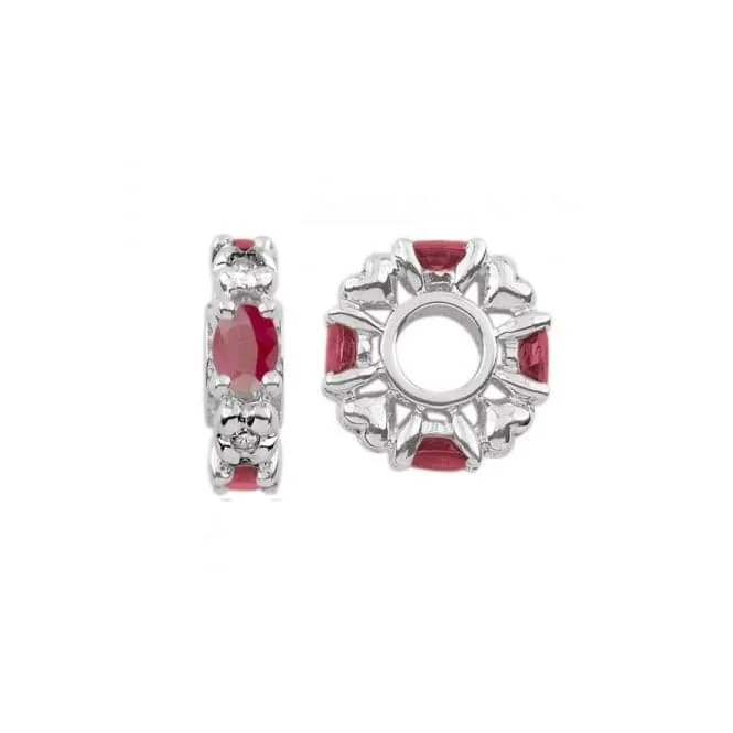 July Birthstone Silver Wheel Charm S348R