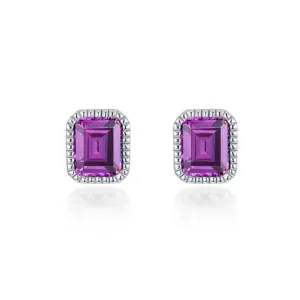 June Birthstone Solitaire Stud Earrings