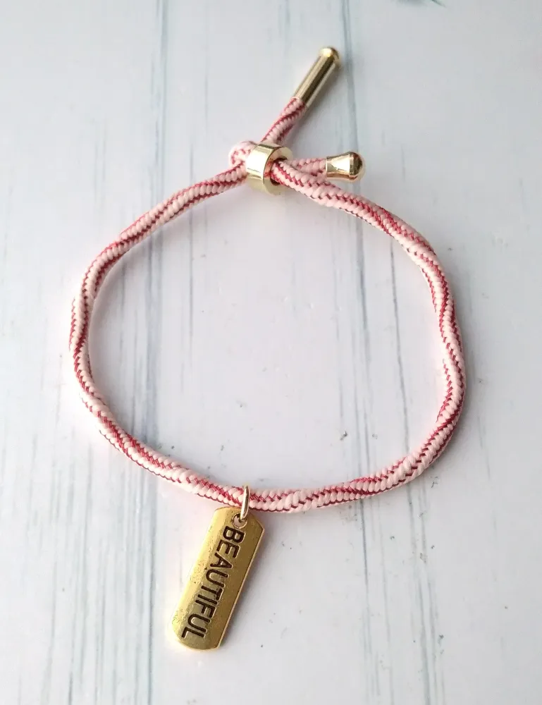 Kelly Beautiful Metallic Corded Slider Bracelet