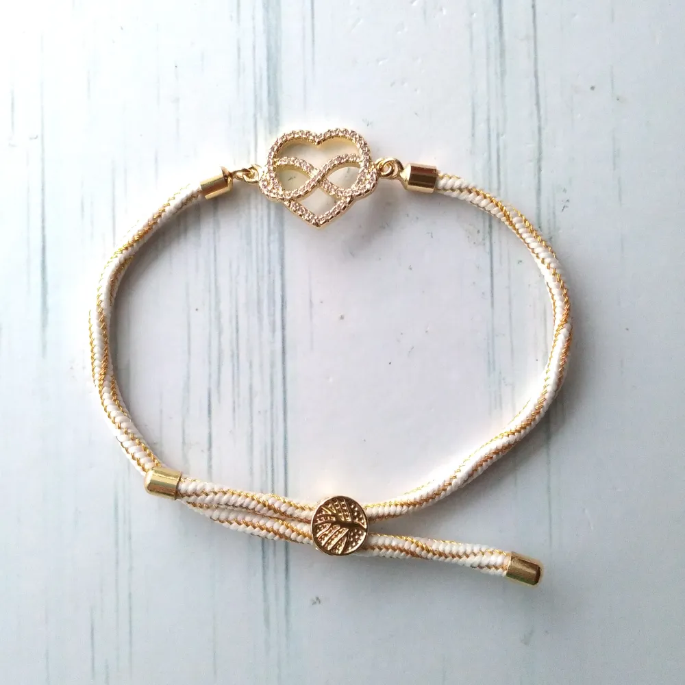 Kelly Love Knot Metallic Corded Slider Bracelet