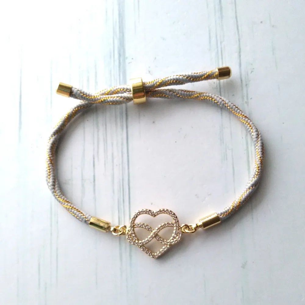 Kelly Love Knot Metallic Corded Slider Bracelet