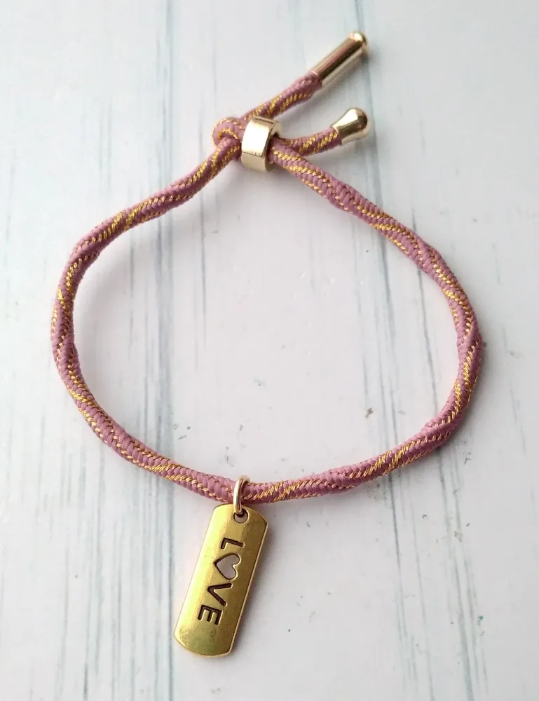 Kelly Love Metallic Corded Slider Bracelet