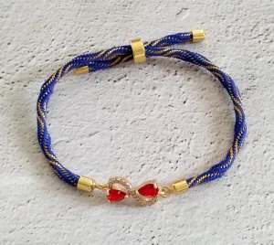 Kelly Lucky Red Infinity Loop Metallic Corded Slider Bracelet Kelly Lucky Red Infinity Loop Metallic Corded Slider Bracelet