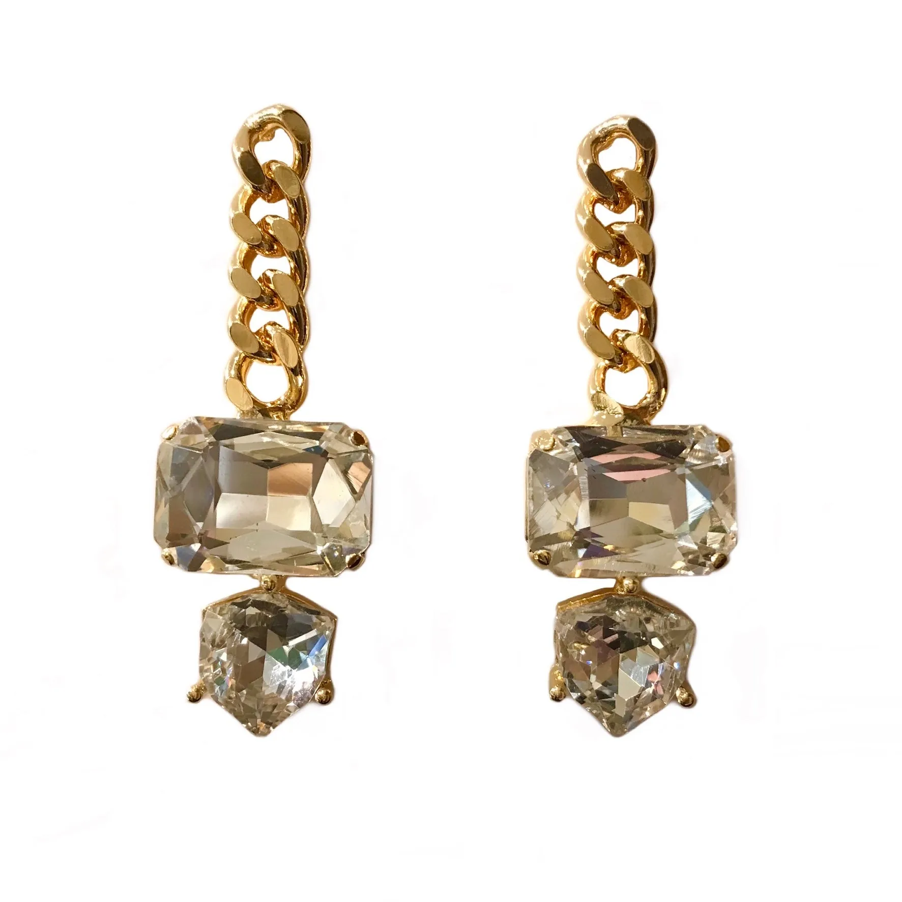 Kerry Chain Emerald Drop Earrings