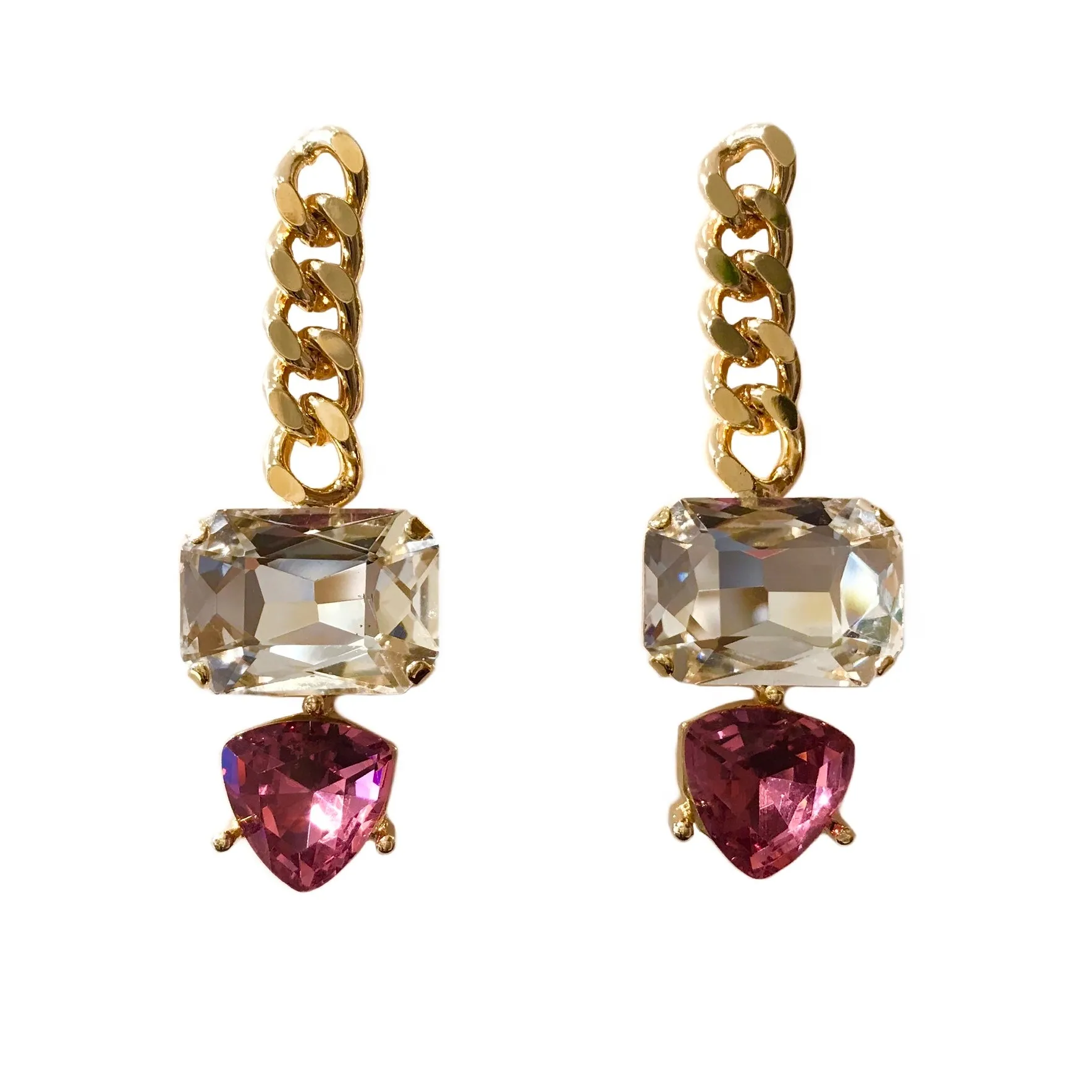 Kerry Chain Emerald Drop Earrings
