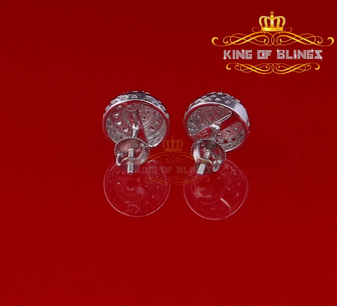 King of Blings- 3.45ct Cubic Zirconia 925 White Silver Women's & Men's Hip Hop Round Earrings