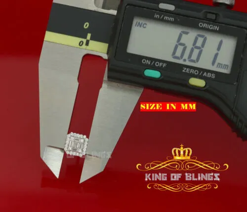 King of Blings- 925 Hip Hop White Sterling Silver 0.64ct Cubic Zirconia Women's Square Earrings