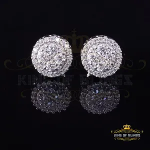 King of Bling's Men's/Womens 925 Sterling Silver White 0.50ct VVS 'D' Moissanite Stud Earrings