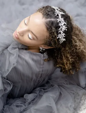 KRYSTINA Bridal Crystal Spray Headpiece
