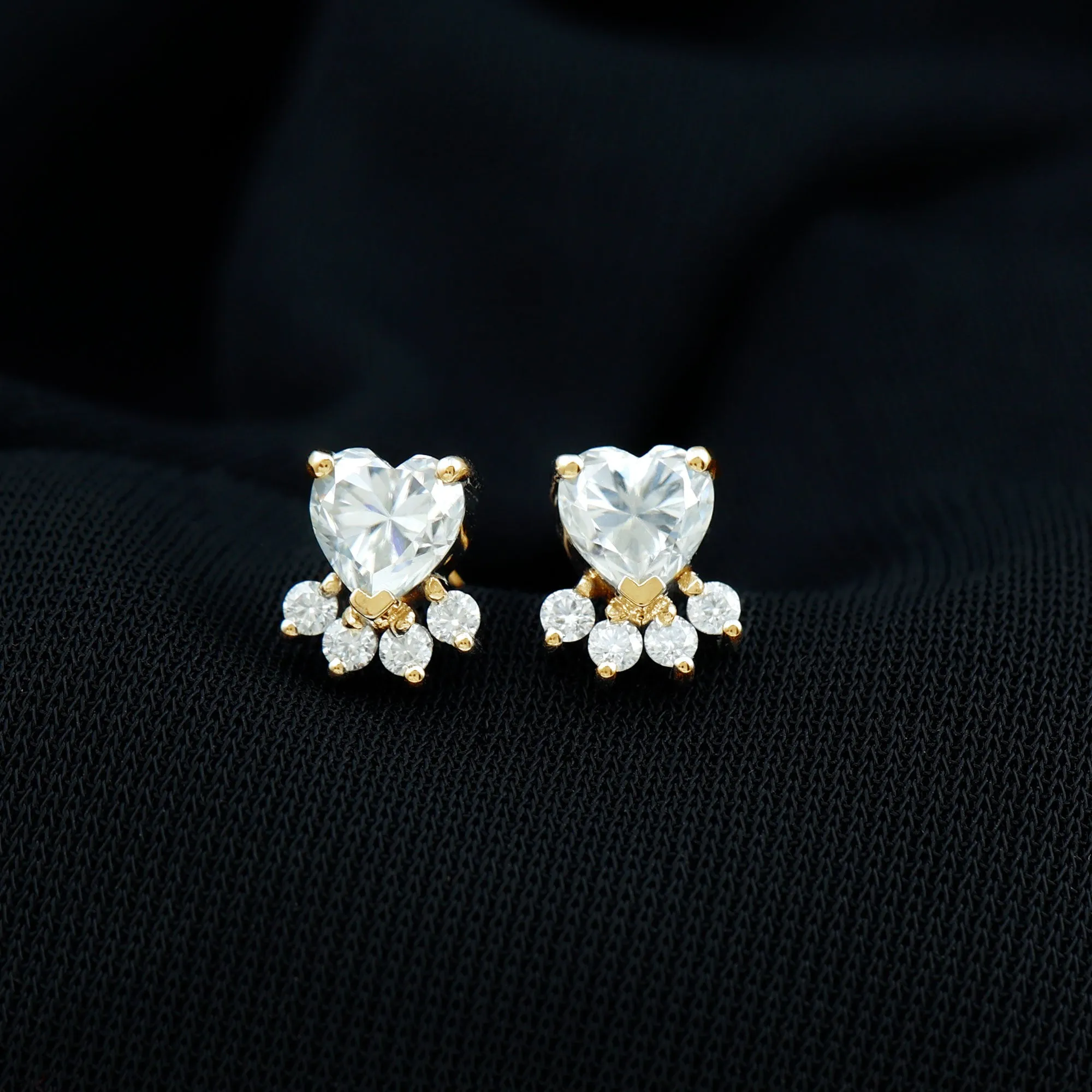 Lab Grown Diamond Paw Stud Earrings with Screw Back
