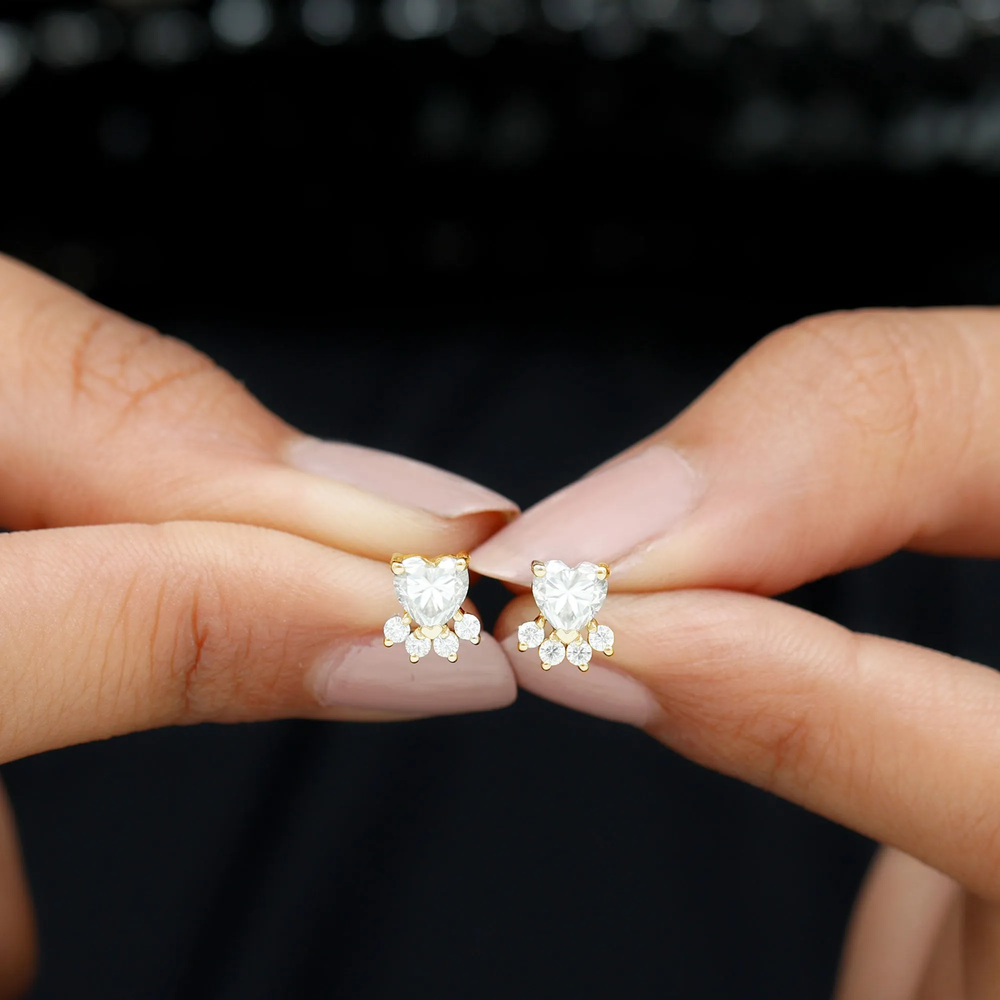 Lab Grown Diamond Paw Stud Earrings with Screw Back