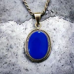 Lapis Lazuli Vintage Pendant 925 Mexico Silver 1.25” X 1” Artisan Crafted
