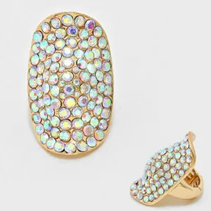 Leela- ab rose gold pave stretchable ring