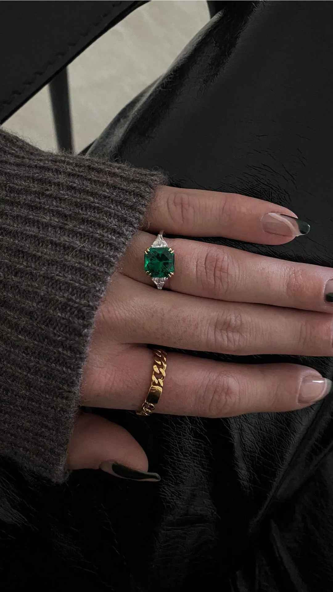 Leyton Flanders Emerald Ring White Gold Plated