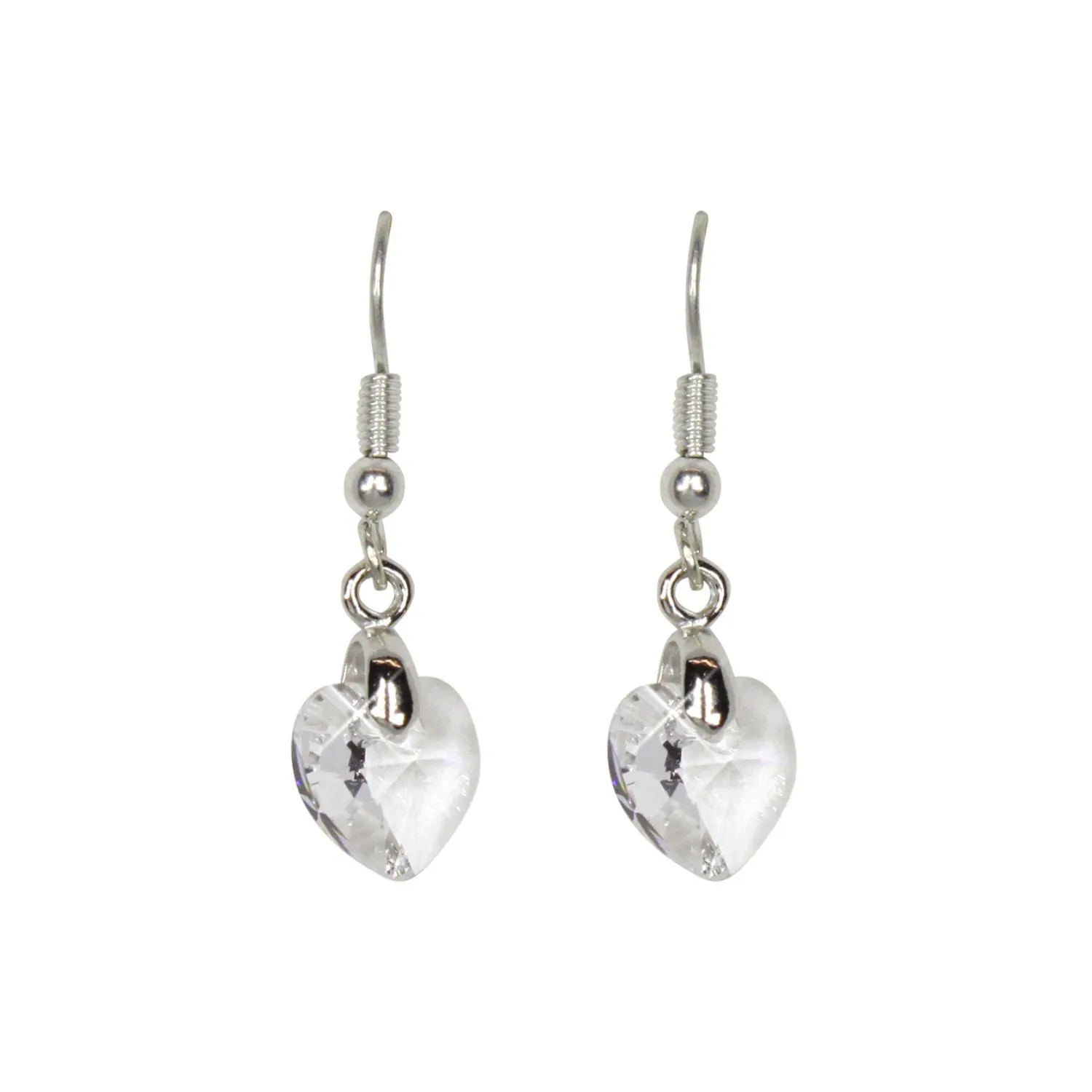 Lila Jewellery Crystal heart Drop Carded Earrings