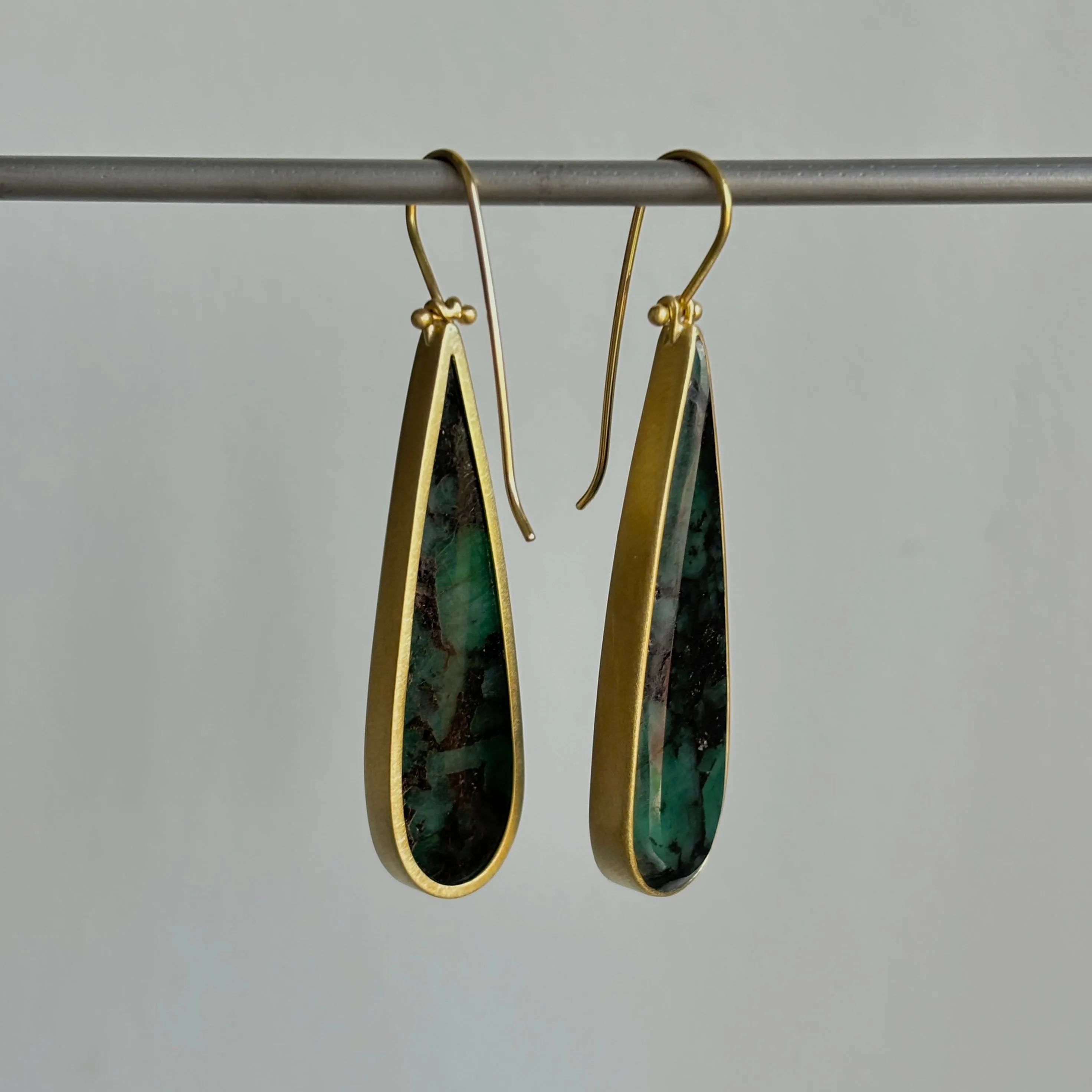 Long Emerald Teardrop Earrings