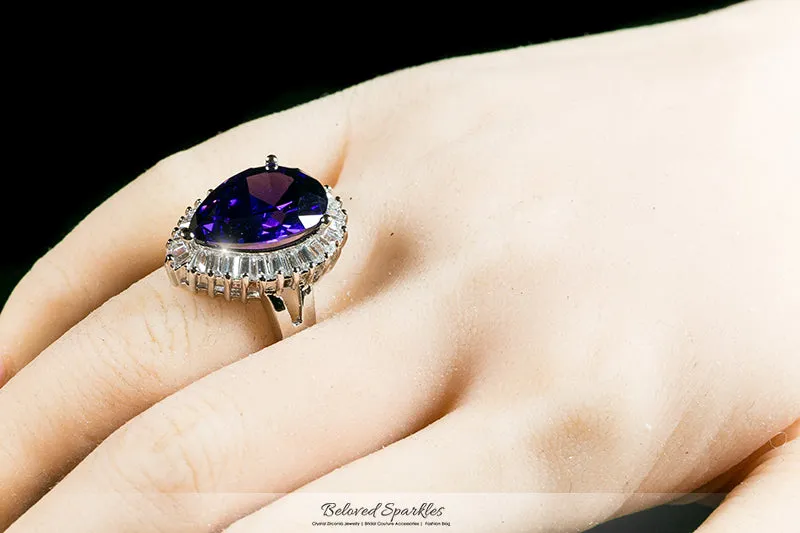 Lorna Amethyst Pear Statement Cocktail Ring | 12ct