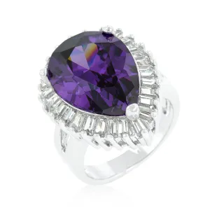 Lorna Amethyst Pear Statement Cocktail Ring | 12ct