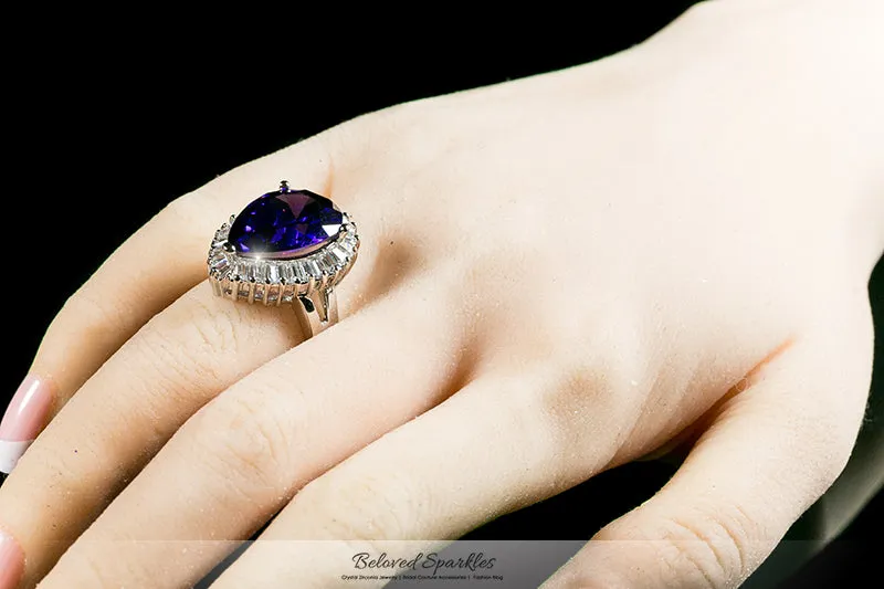 Lorna Amethyst Pear Statement Cocktail Ring | 12ct