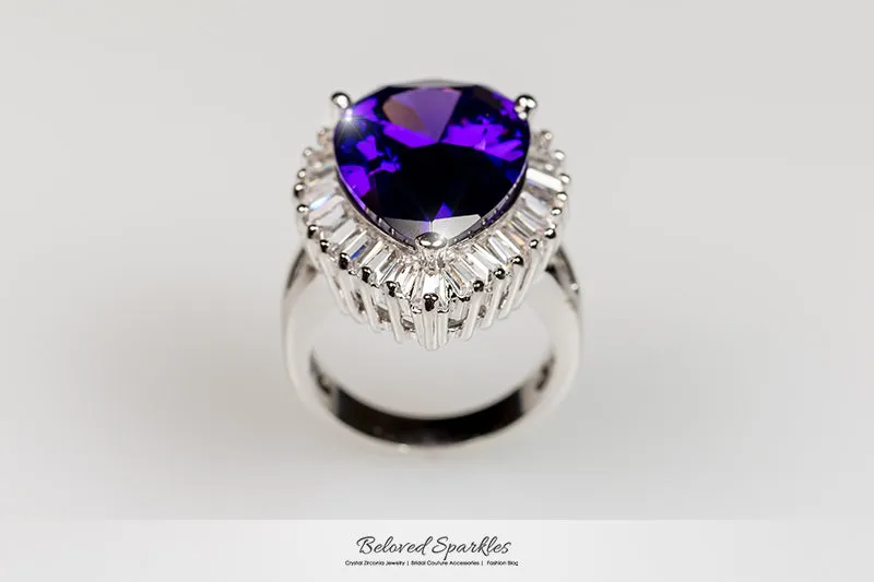 Lorna Amethyst Pear Statement Cocktail Ring | 12ct
