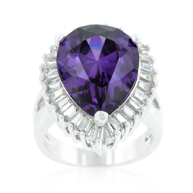 Lorna Amethyst Pear Statement Cocktail Ring | 12ct