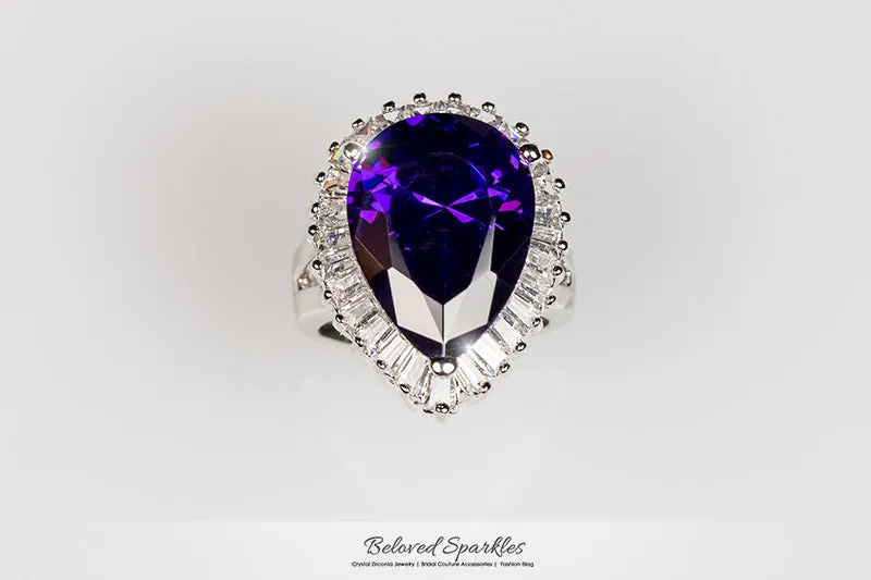 Lorna Amethyst Pear Statement Cocktail Ring | 12ct