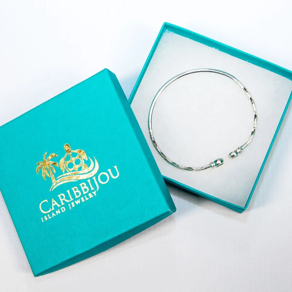 Medium Bangle with Synthetic Sapphire September Birthstone