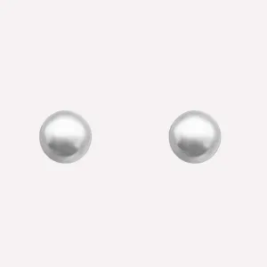 MEDIUM PEARL STUD EARRINGS IN GOLD