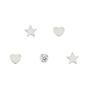 Melodie Set of 5 Stud Earrings - Silver - 147722/038 Melodie Set of 5 Stud Earrings - Silver - 147722/038