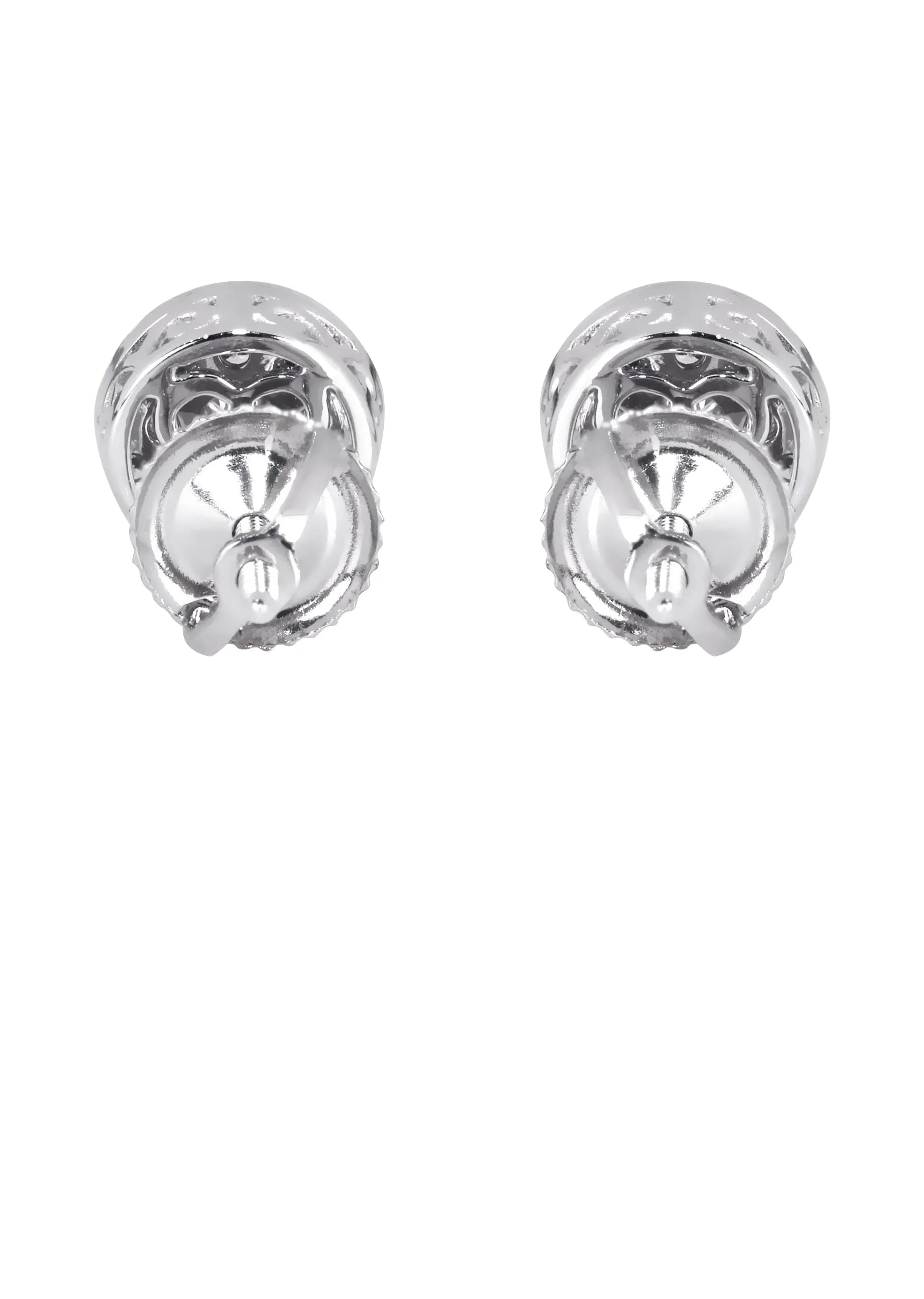 Mens Stud Diamond Earrings | 0.6 Carats 14K White Gold